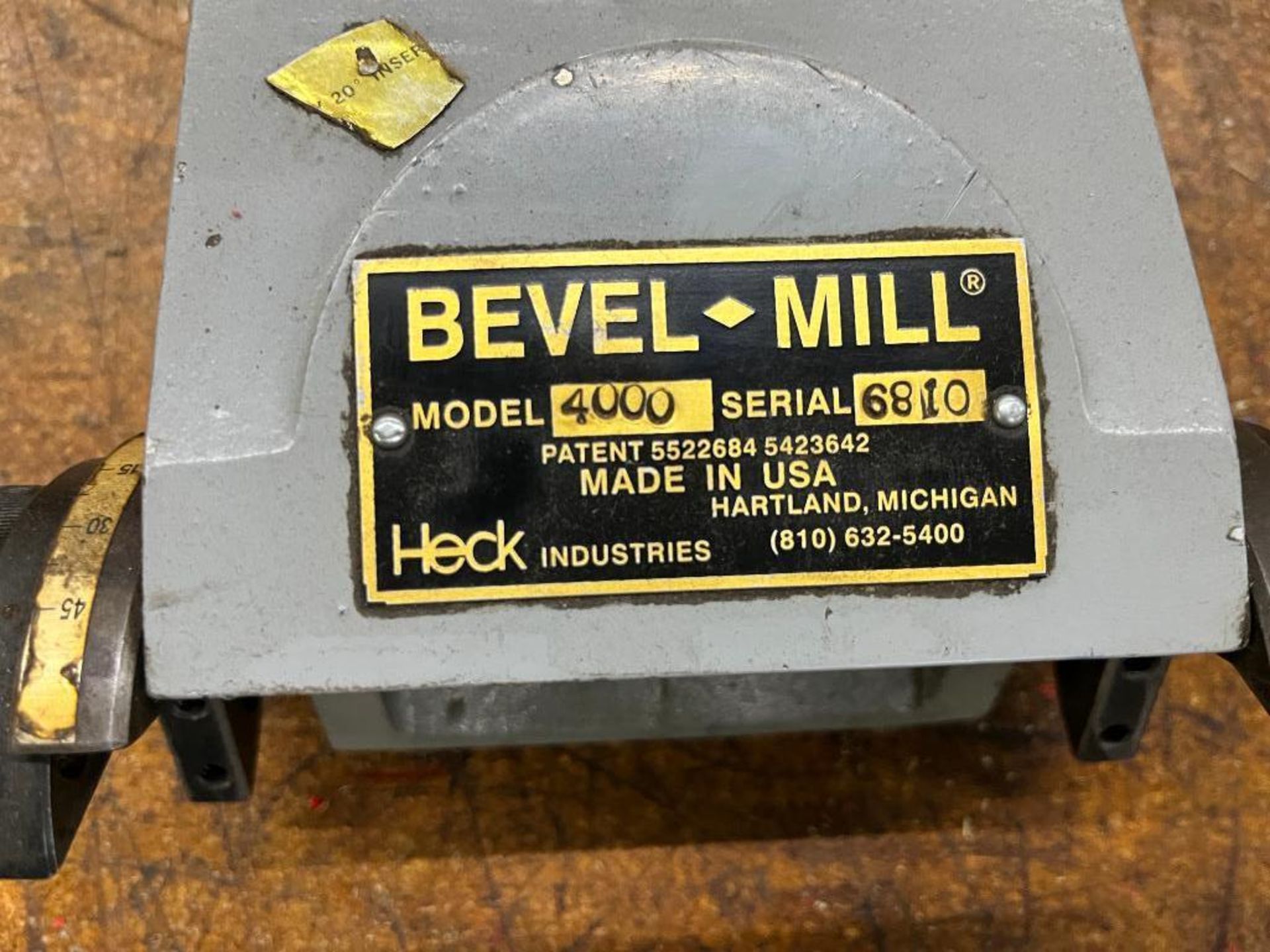 Lot (2): (1) Dewalt Angle Sander/Grinder Model D28493, S/N 016132 and (1) Heck Industries Bevel Mill - Bild 6 aus 6