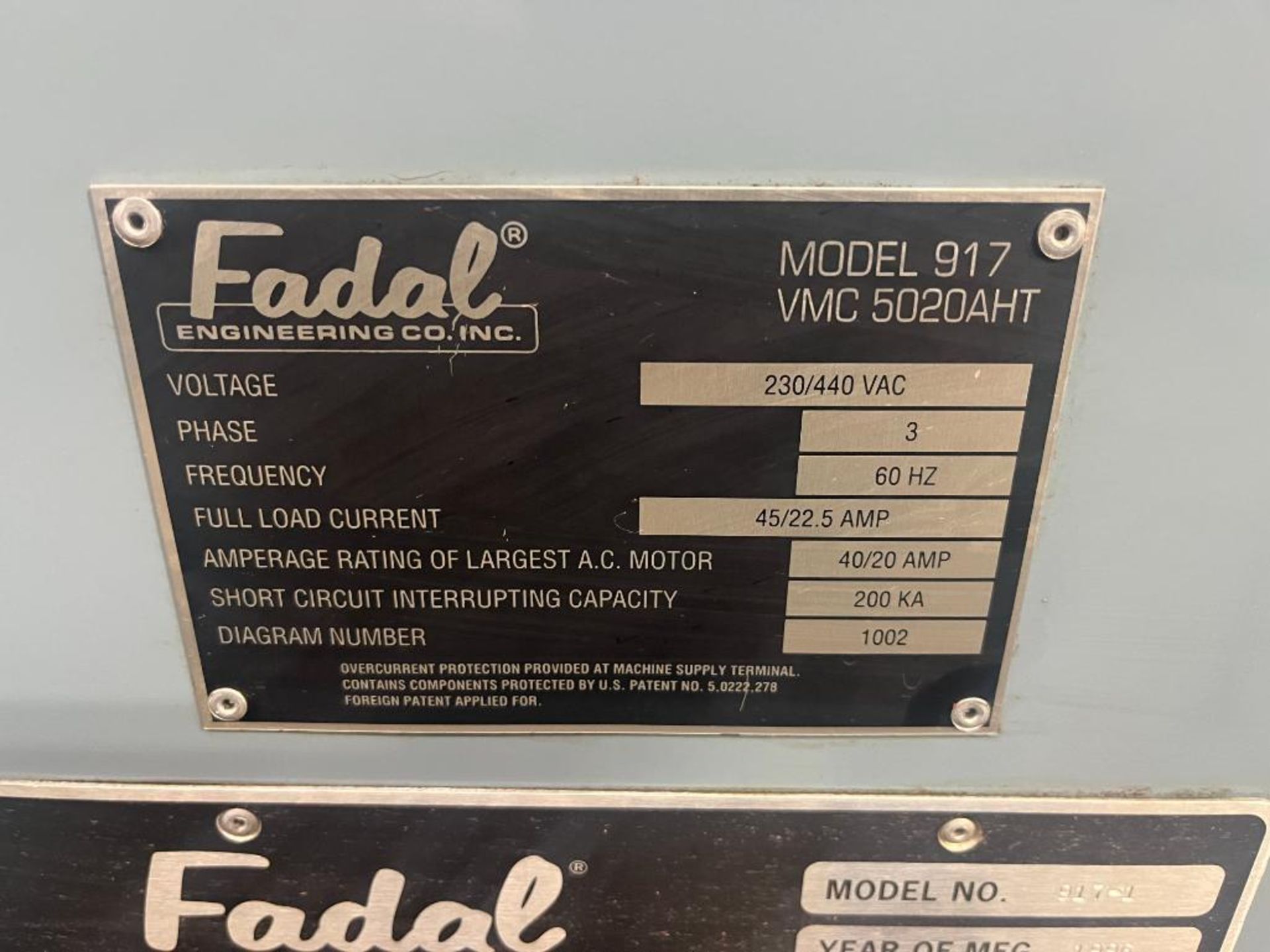 Fadal CNC Vertical Machining Center Model 917-1 VMC5020AHT, S/N 9609411 (1996) with Fadal CNC 88HS C - Image 20 of 29