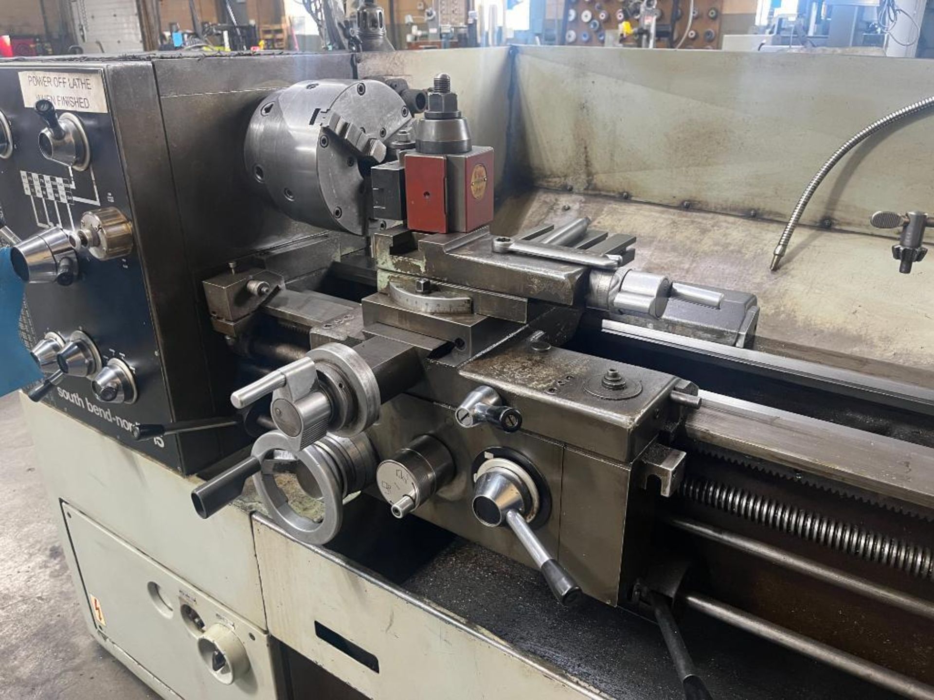 Southbend 15" x 35" Nordic 15 Geared Head Engine Lathe, S/N CN15720630G54. 8" 3-Jaw Chuck, Carriage - Image 6 of 17