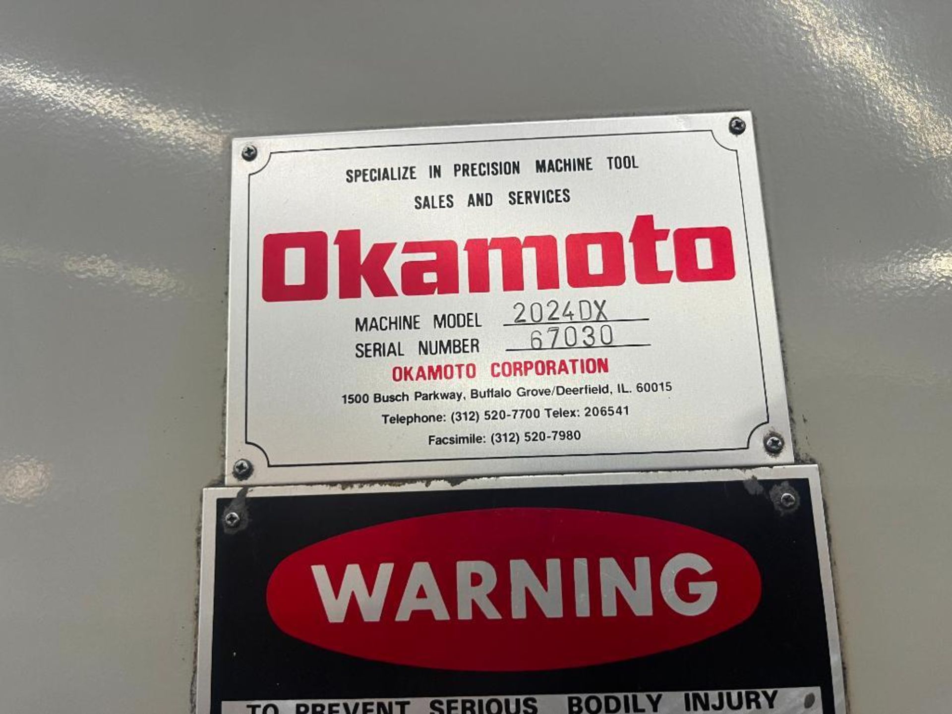 Okamoto PSG 20" x 24" Hydraulic Surface Grinder Model 2024DX, S/N 67030 with Chuck Control. 20" x 24 - Bild 14 aus 23