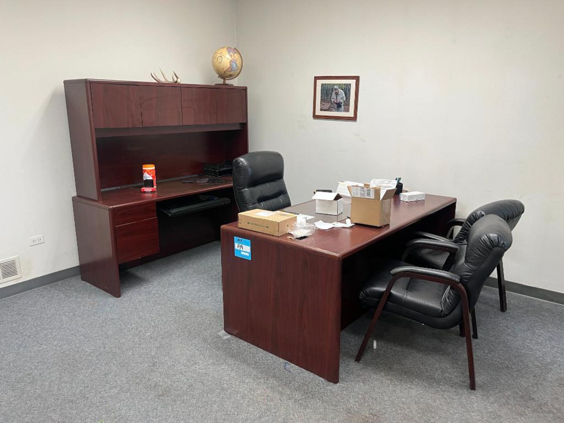 Lot (5): Office Furniture Consisting of (1) Book Case, (2) Desks & (3) Chairs