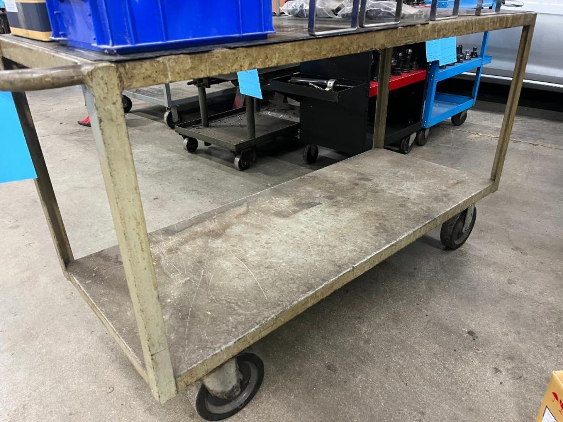 Steel Work Cart with (4) Racks Containing Misc. Tool Holders, (1) Bin of Misc. Tool Holders & (1) Bo - Image 11 of 11