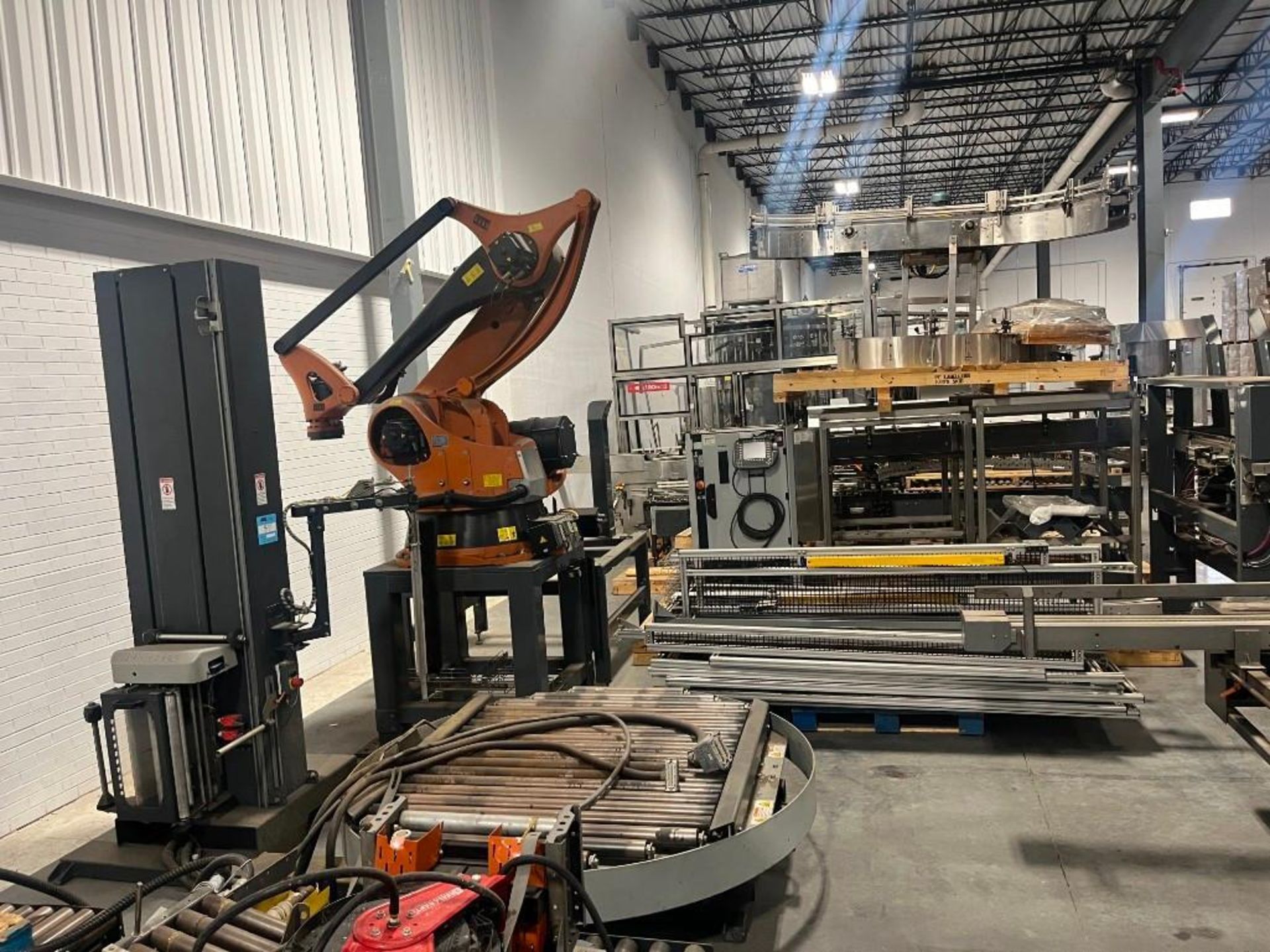 Wulftec/Kuka Robotic Palletizing System, Model ECOPAL. Includes (1) Wulftec automatic stretch wrappe