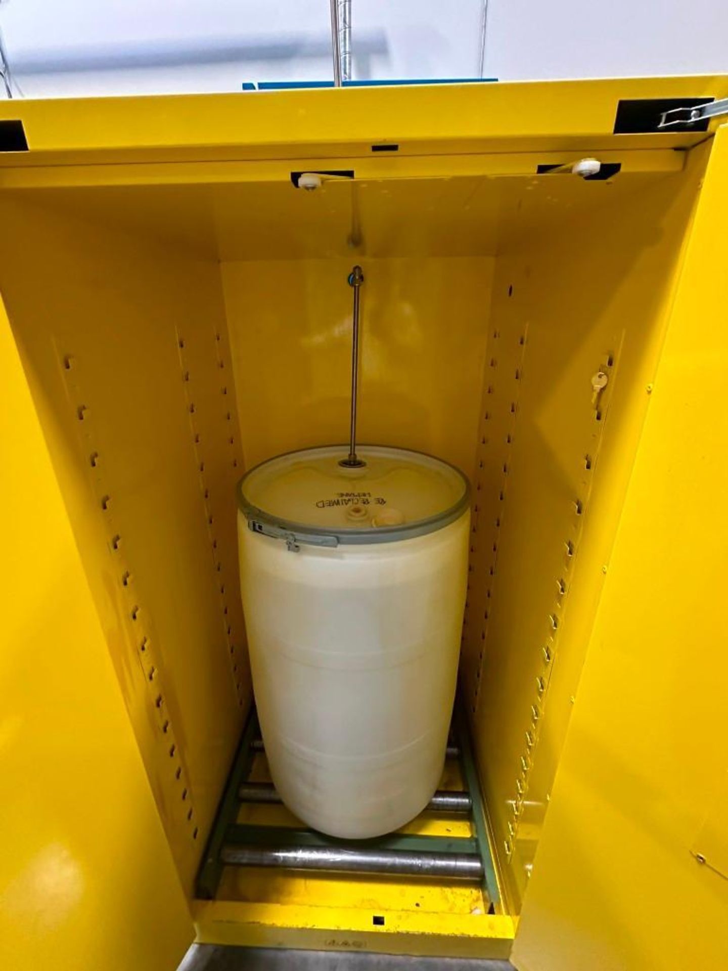 Uline 55 Gallon Flammable liquid storage cabinet - vertical, self closing doors, 34" x 34" x 65" - Image 2 of 3