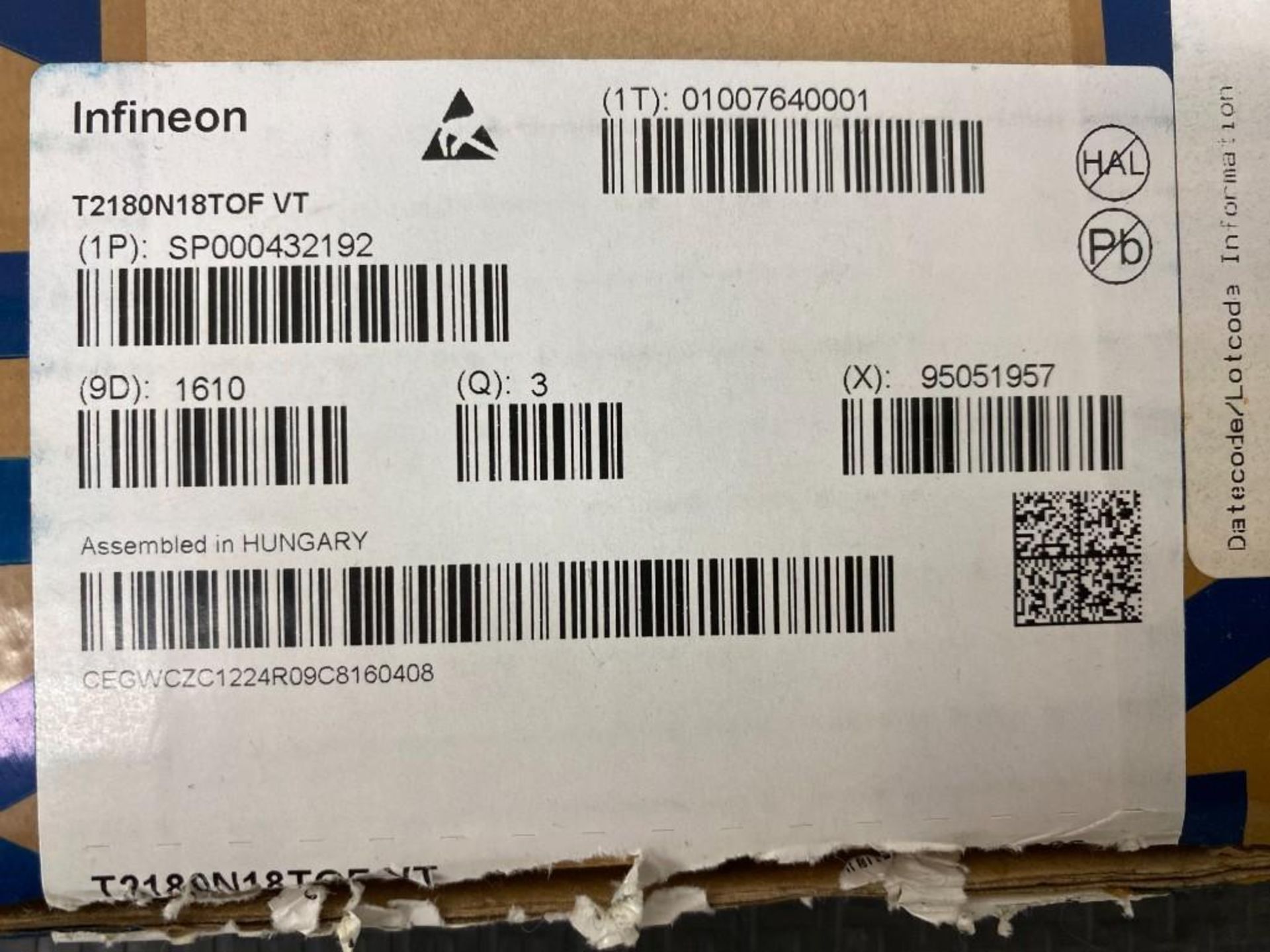 3 CASES OF 3 NEW IN BOX INFINEON T2180N18T0F - Image 3 of 3
