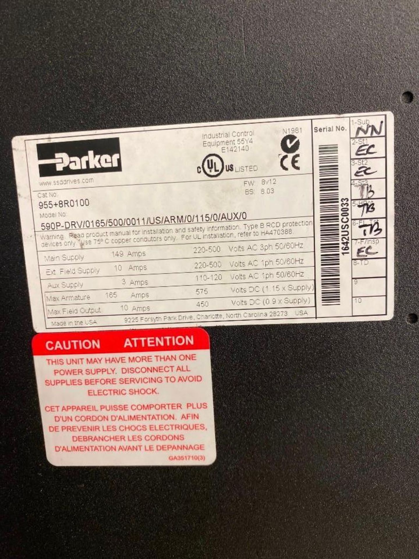 1 USED SPARE PARKER 955+8R0100 - Image 4 of 4