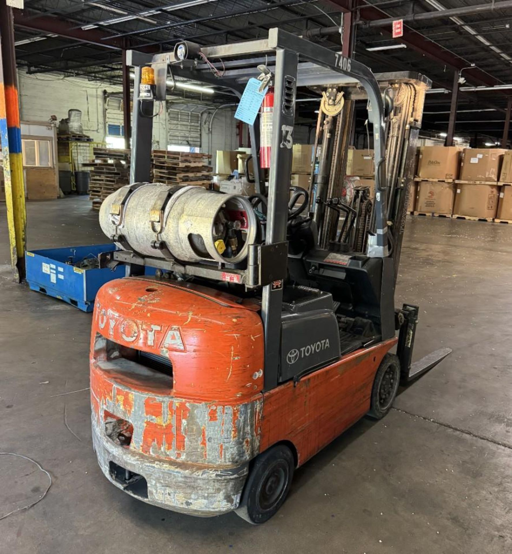 Toyota Propane Forklift, Model 7FGCU15, Serial# 62817. Approximate 2500 ...