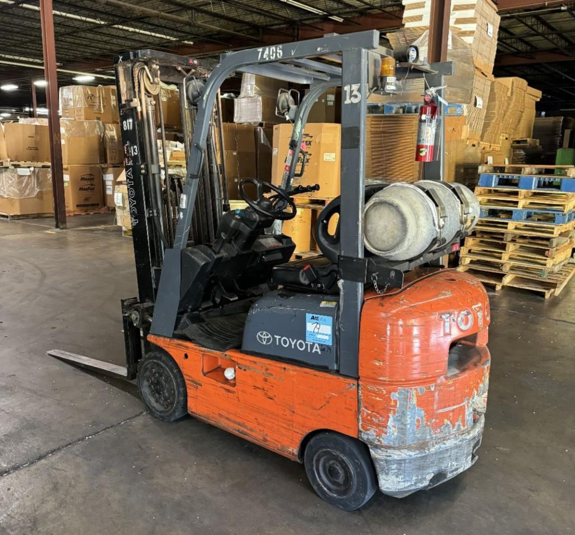 Toyota Propane Forklift, Model 7FGCU15, Serial# 62817. Approximate 2500 ...