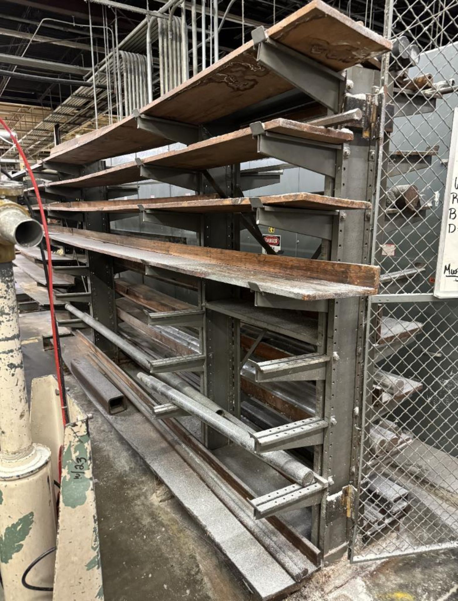 Lot Of (2) Double Sided Cantilevered Storage Racks.