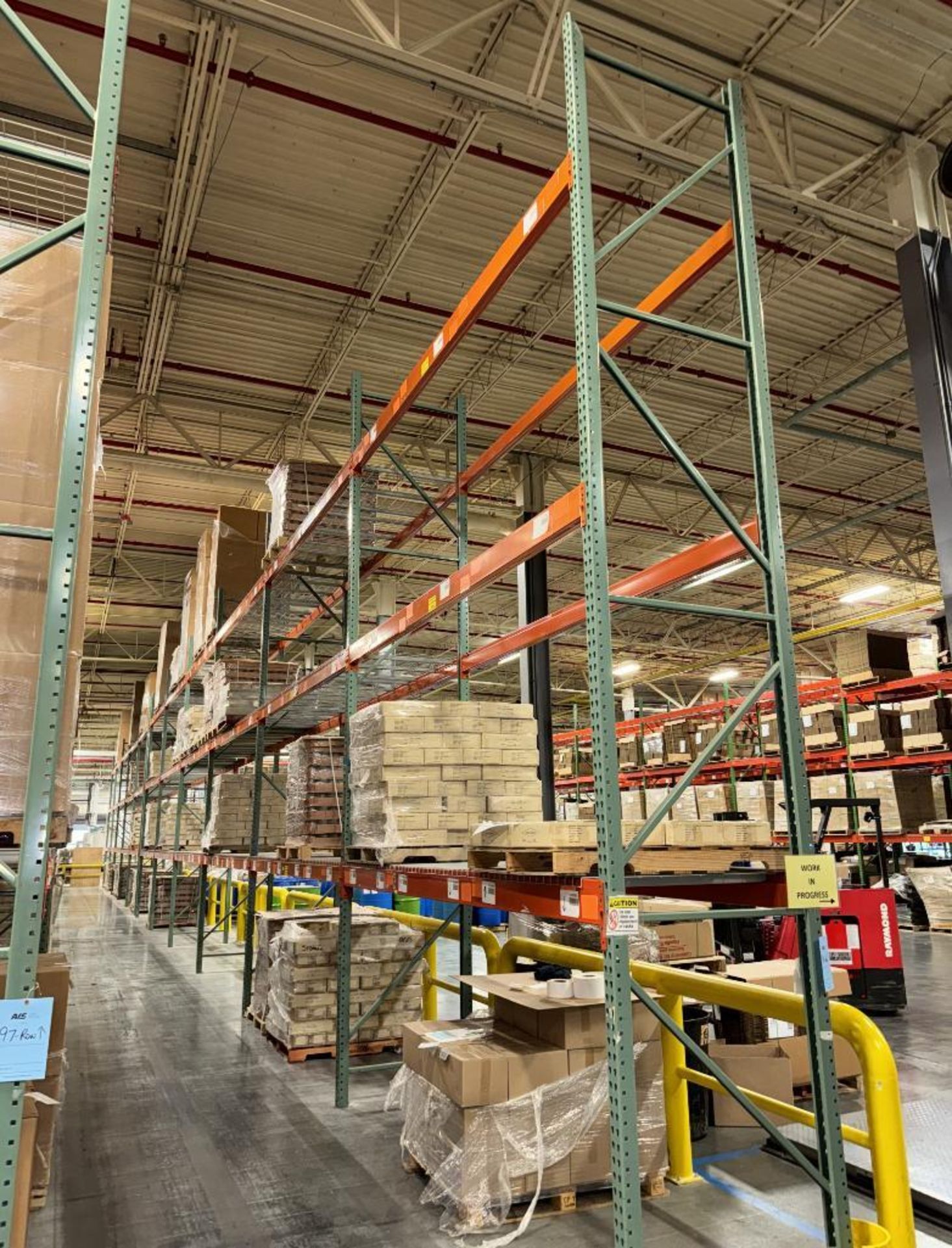 (11) Sections Of 42" Deep Teardrop Pallet Racking. With (13) approximate 19' tall upright, (66) 12'