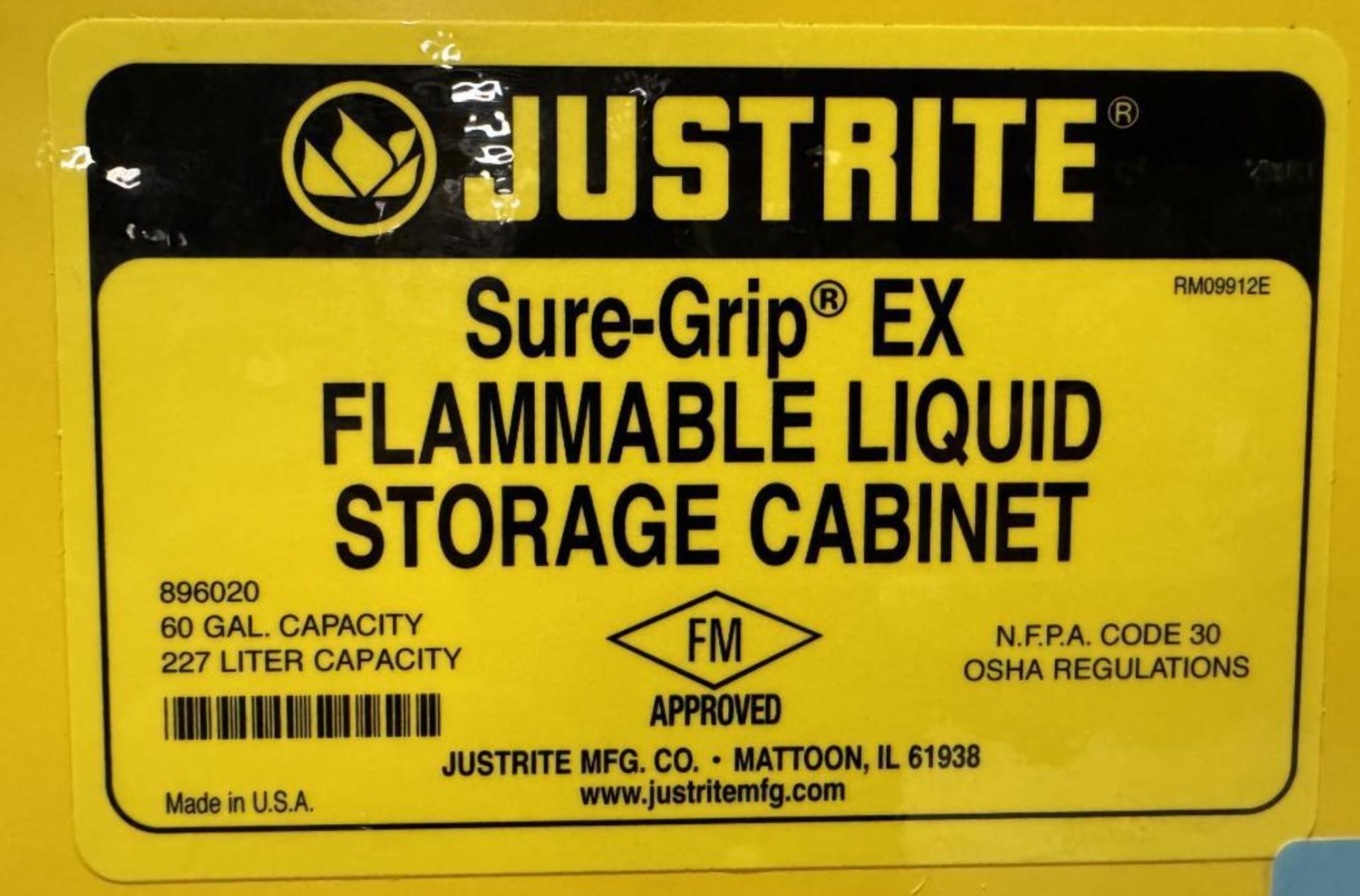Justrite Sure-Grip EX 60 Gallon Capacity Flammable Storage Cabinet, Model 896020. - Image 4 of 4