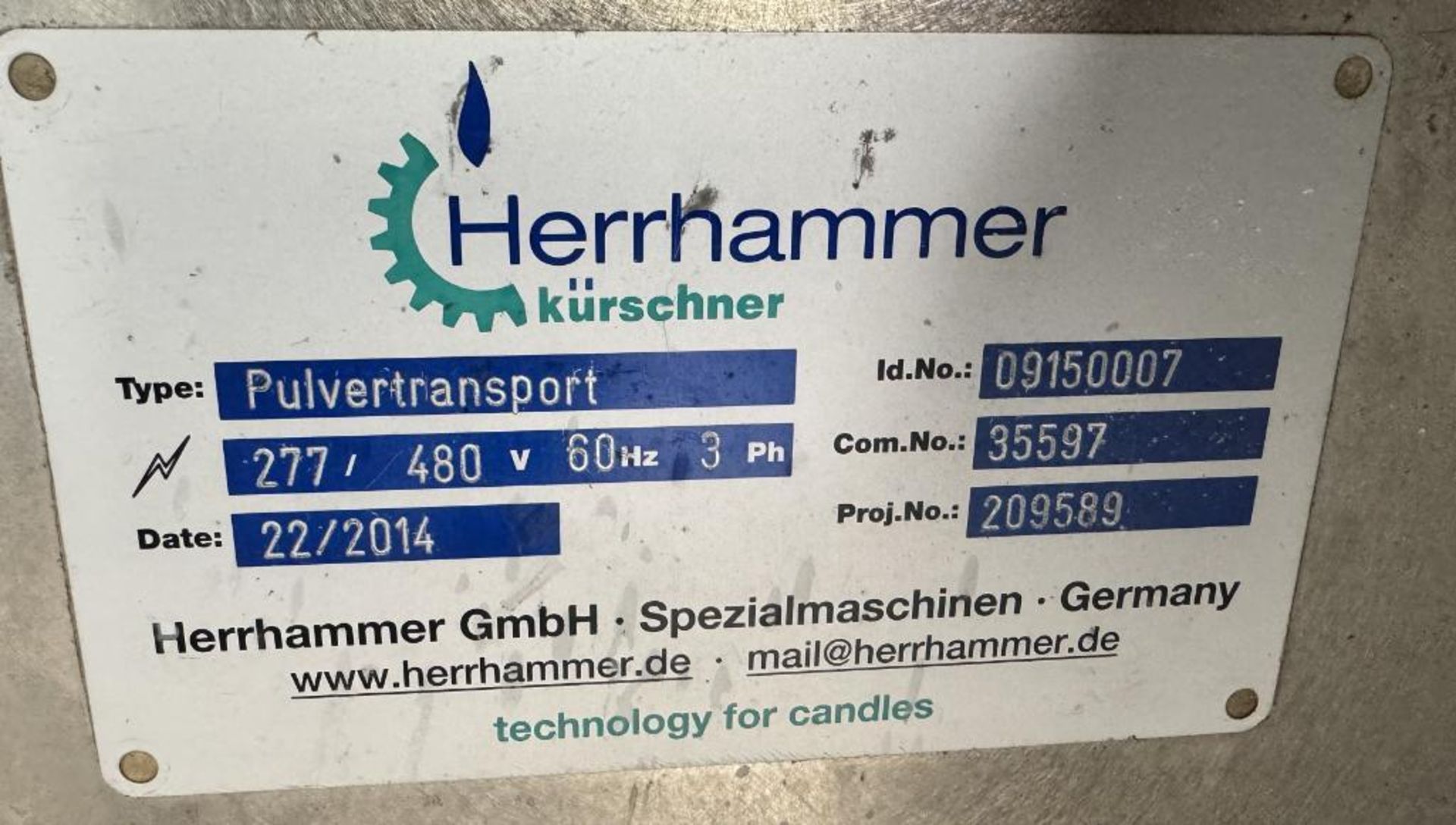Herrhammer Paraffin Spraying Chamber, Type PSK-1000A, Serial# 14700045, Built 2014. - Image 23 of 34