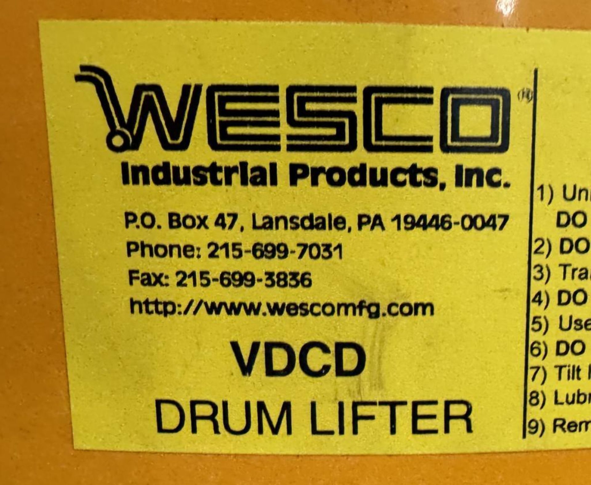 Wesco VDCD Drum Lifter. - Image 4 of 4