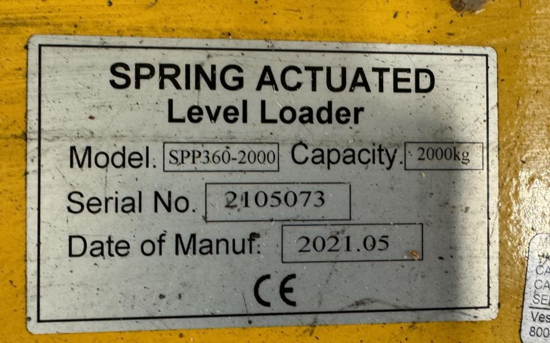 Nu-Lift Spring Actuated Pallet Leveler, Model SPP360-2000, Serial# 2105073, Built 2021. - Image 4 of 4