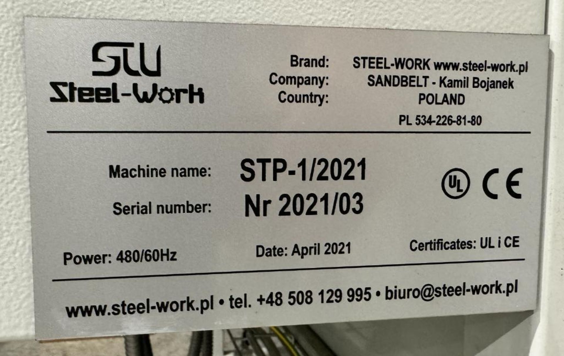 SW Steel-Work Pneumatic Transfer Bin, Model STP-1/2021, Serial# NR2021/03, Built 2021. With 6.6kw bl - Image 9 of 9
