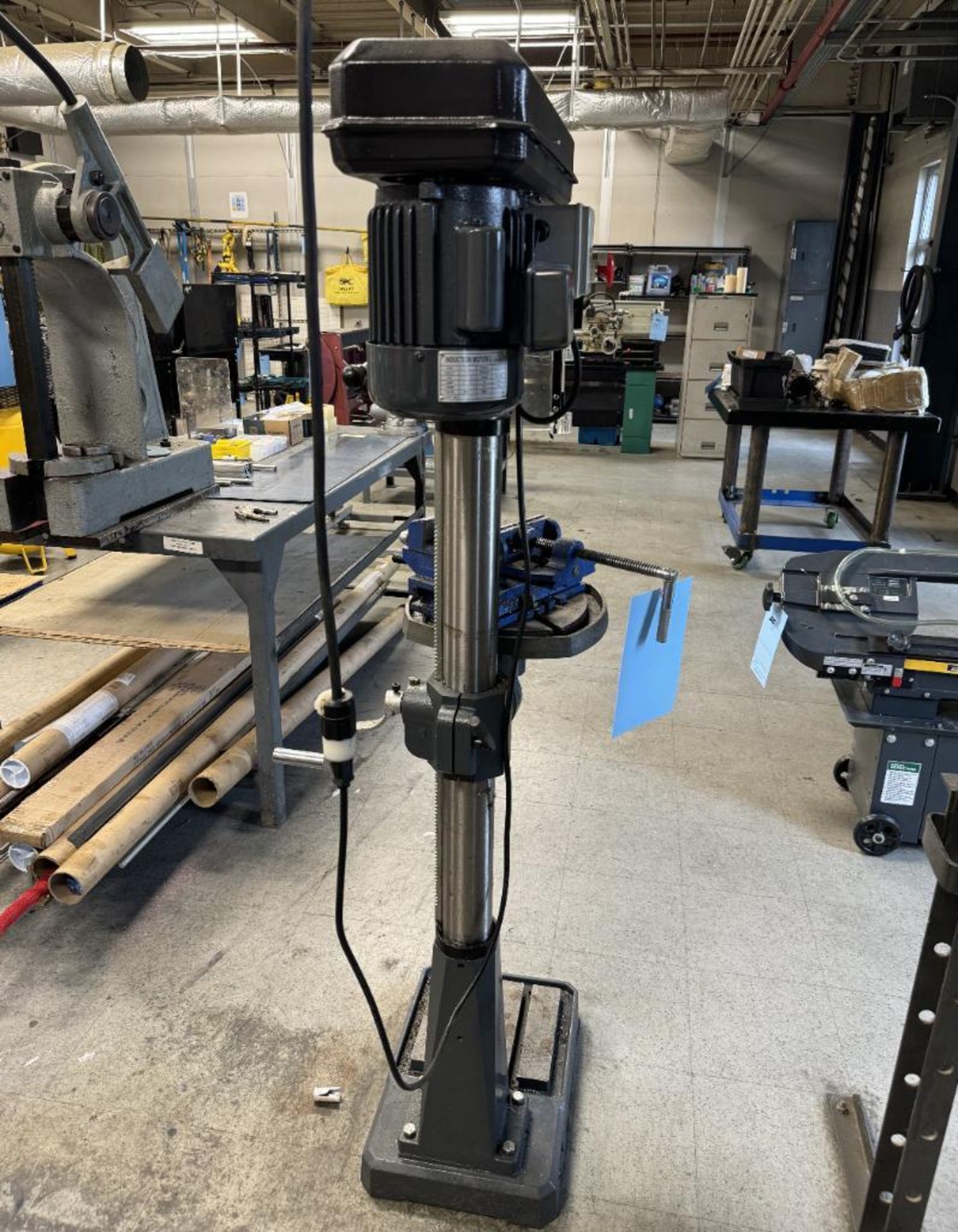 Dake Floor Mounted Drill Press, Model SB-16, Serial# 2103040, Built 2021. With vise. - Image 3 of 6