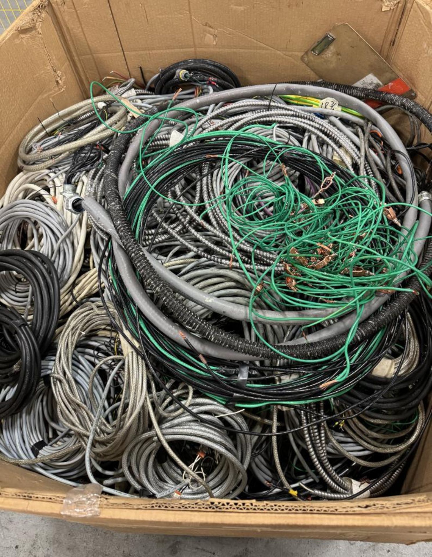 Lot Consisting Of: (1) Gaylord box of misc. wire, misc. extension cords, hardware, lights and (2) ho - Image 2 of 8