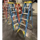 Lot Of (3) 6' Fiberglass Ladders. With (2) Werner 250# model 6006, (1) Werner 300# model 6206.