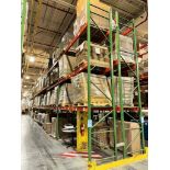 (8) Sections Of 42" Deep Teardrop Pallet Racking. With (9) approximate 19' tall upright, (48) 12' wi