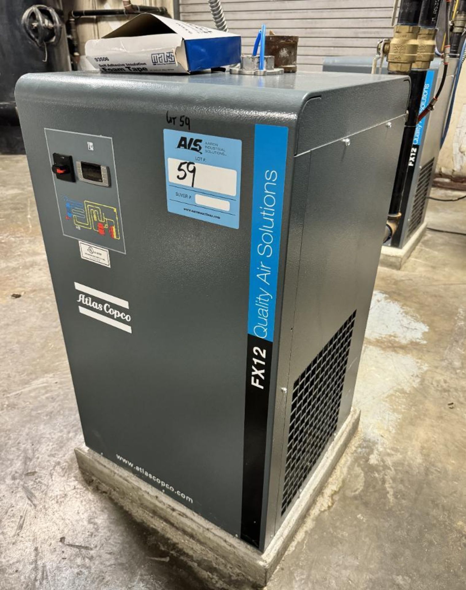 Atlas Copco Refrigerant Air Dryer, Type FX 12 (E10), Serial# ITJ379885, Built 2020.