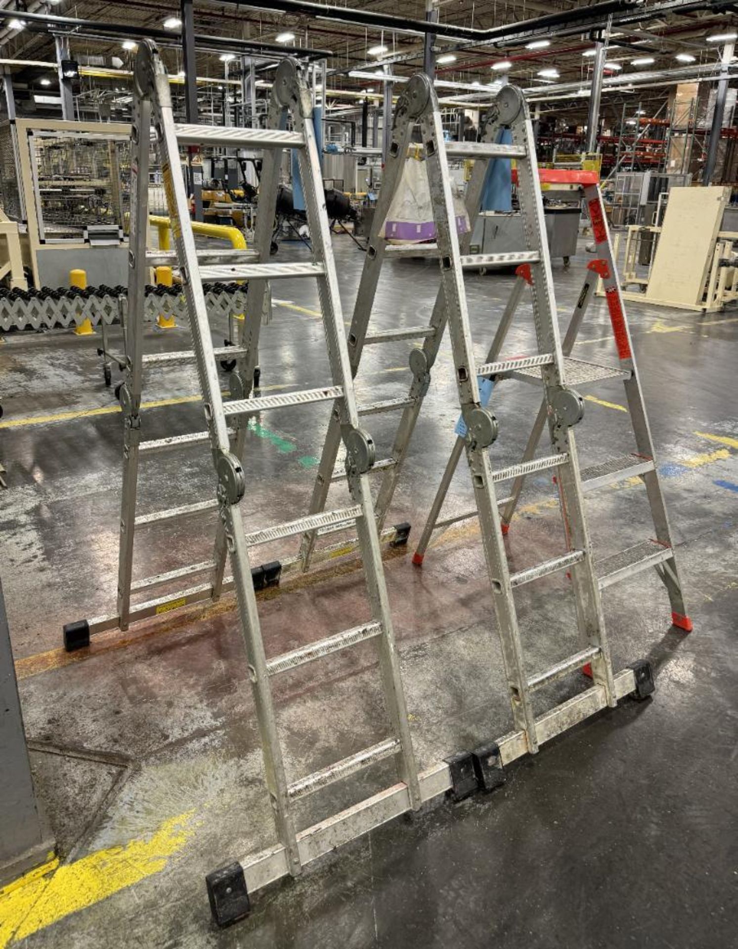 Lot Of (3) Aluminum Ladders. With (2) Multiple Purpose Ladders, (1) Little Giant 300# type 5' Flip-N - Image 2 of 7