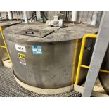 Approximate 750 Gallon Stainless Steel Jacketed Mix Tank. Approximate 66" diameter x 50" straight si