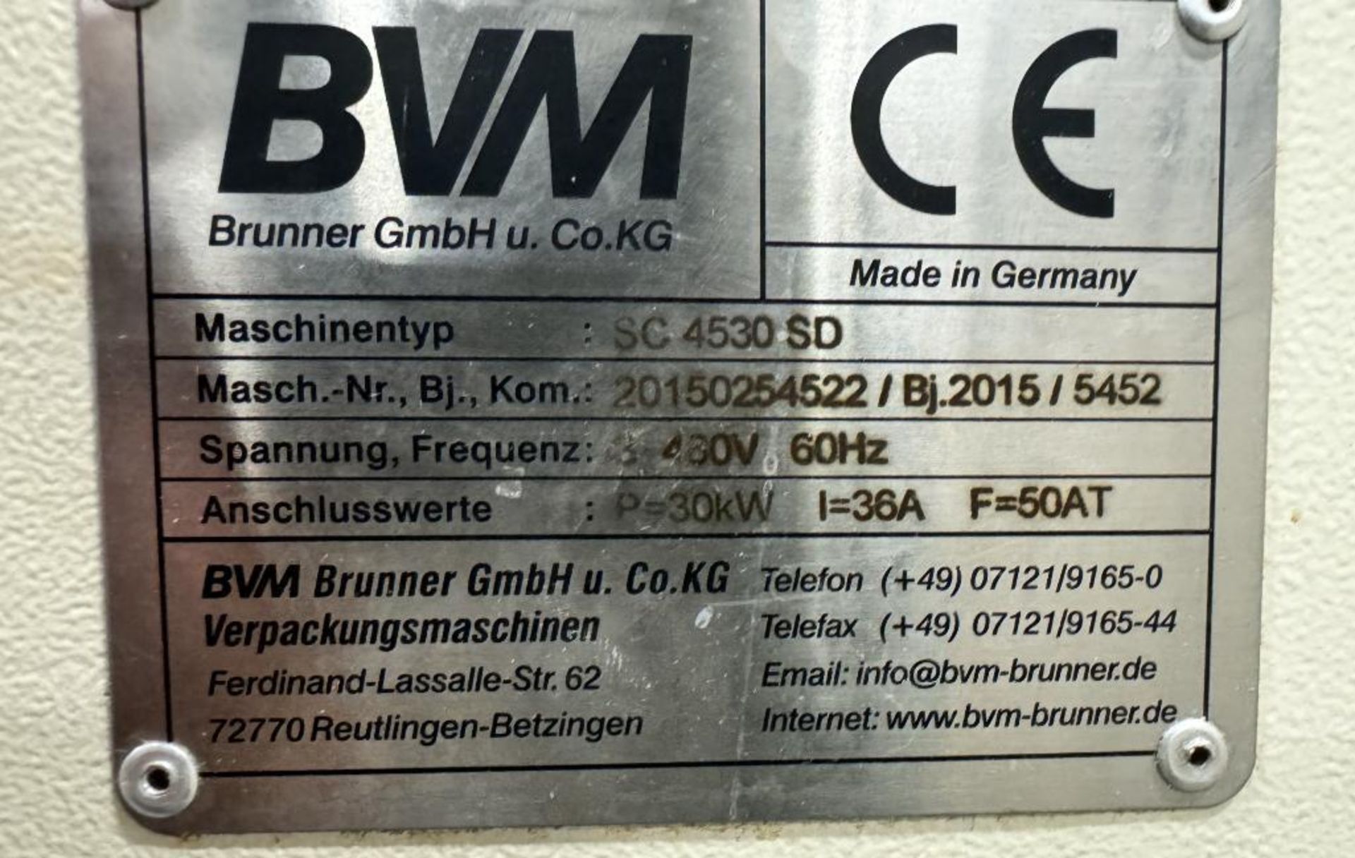 BVM Compacta 5022 EGS SV Shrink Wrapper, Serial# 20150254521, Built 2015. With BVM Brunner SC-4530-S - Image 19 of 19