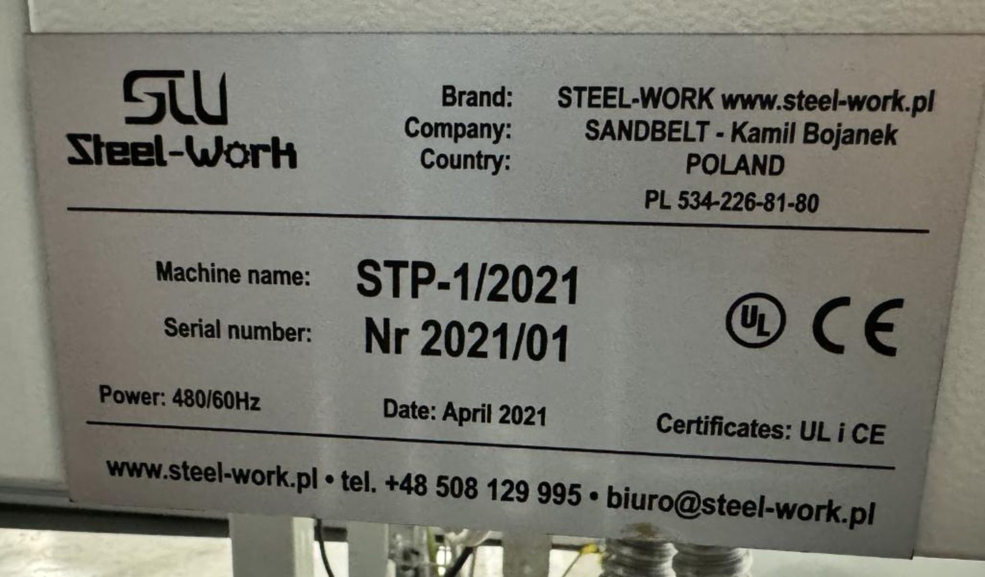SW Steel-Work Pneumatic Transfer Bin, Model STP-1/2021, Serial# NR2021/01, Built 2021. With 6.6kw bl - Image 9 of 9