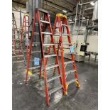 Lot Of (2) 300# 8' Fiberglass Ladders. With (1) Werner model 6208, (1) Louisville FS1508.