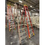 Lot Of (2) 300# 10' Fiberglass Ladders. With (1) Werner model 6210.