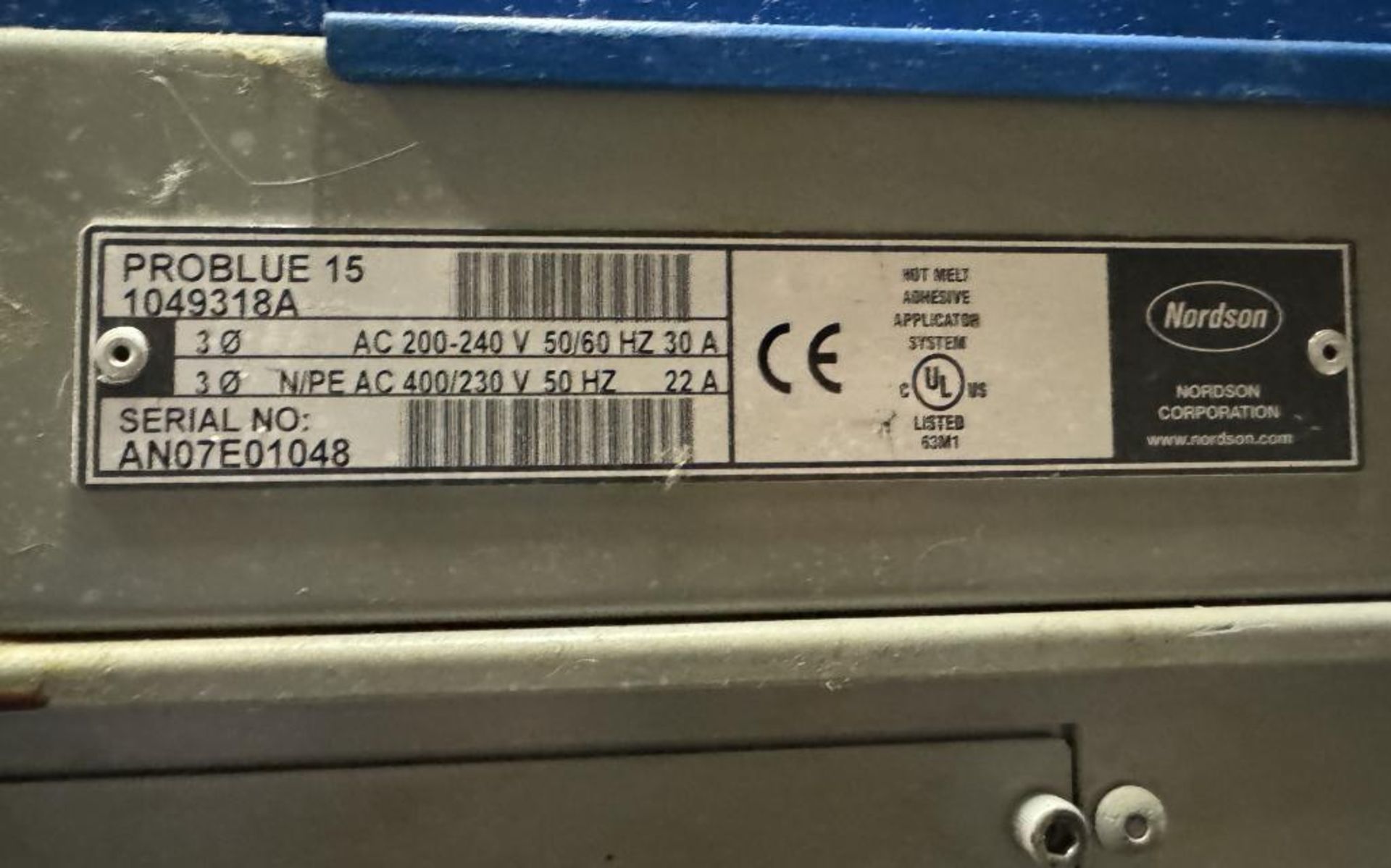 Nordson Problue 15 Glue Unit, Serial# AN07E01048. **FROM LOT#1- AVAILABLE FOR SALE IF LOT#1 NOT SOLD - Image 3 of 3