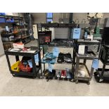 Lot Consisting Of: (2) Carts, (1) rack. With tool box, misc. tools, digital force gauge, Oxy-fuel we