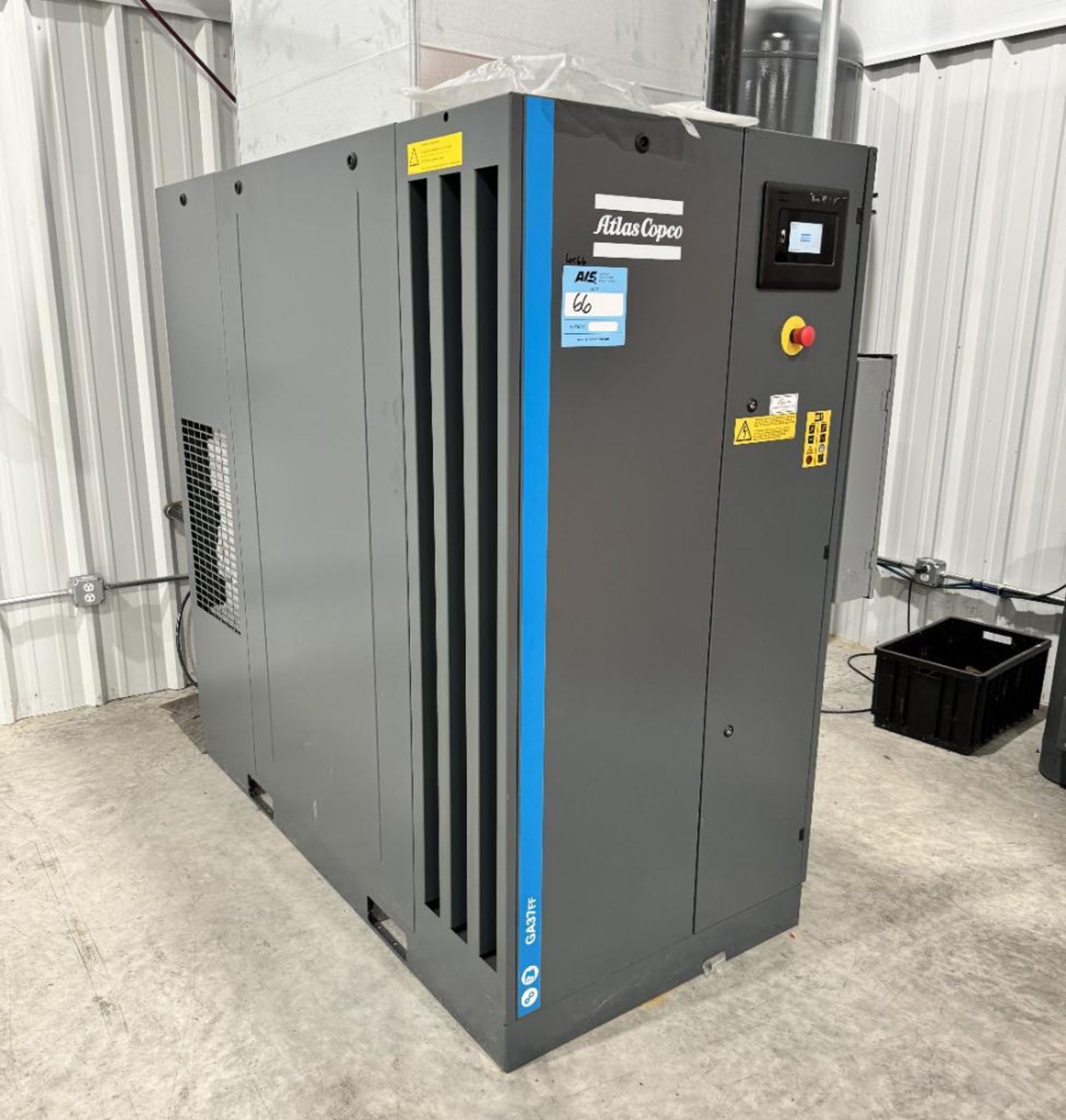 Atlas Copco Air Compressor, Model GA37FF, Serial# API589525, Built 2020. Approximate 3923 running ho