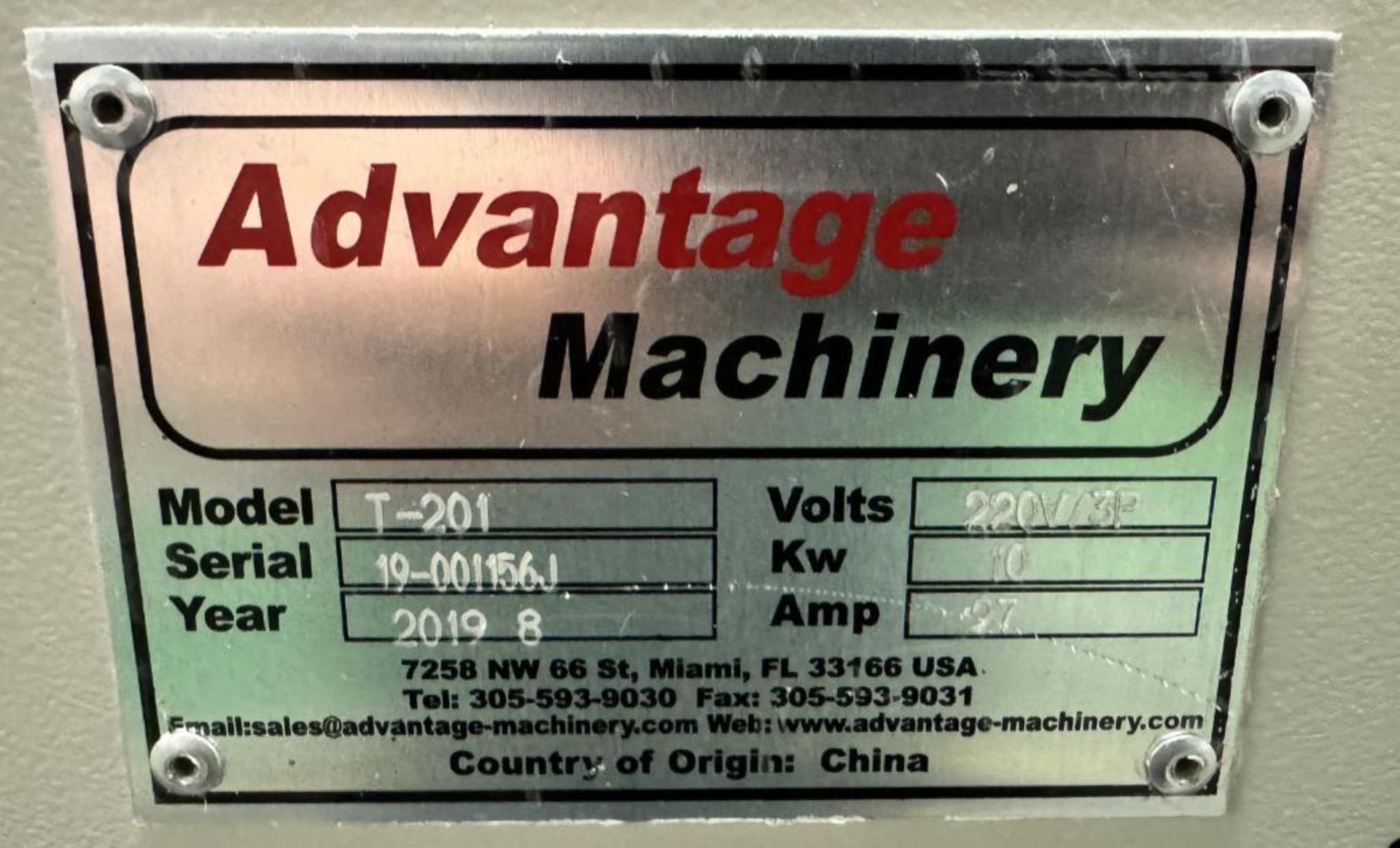 Advantage Machinery L-728 L-Bar Sealing Machine, Serial# 19-001156B, Built 2019. With belted conveyo - Image 18 of 18