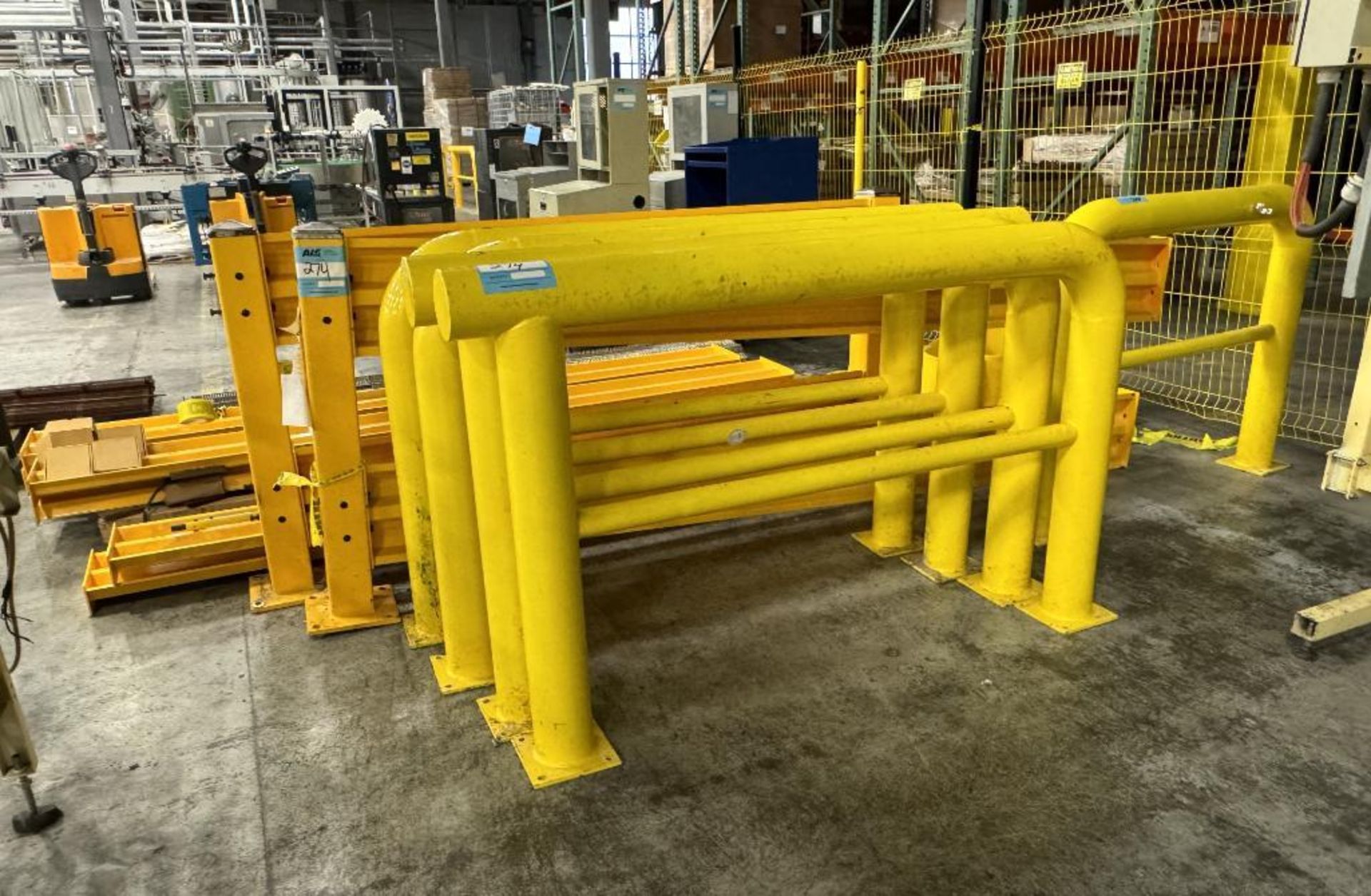 Lot Of Safety posts, railings, and pallet racking floor guards.