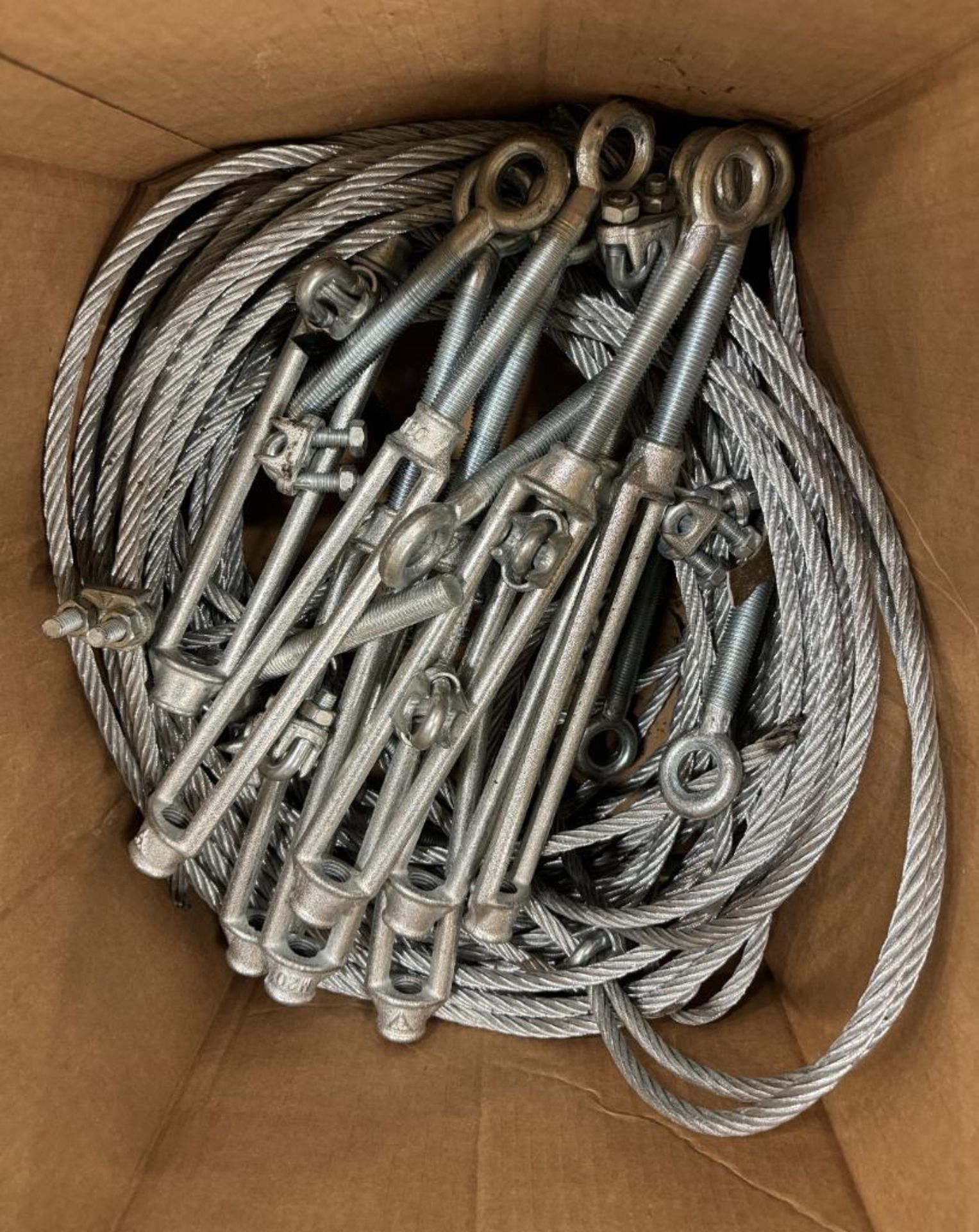 Lot Consisting Of: (1) Cart, (1) Box Of Turnbuckles & Wire Cable. - Image 4 of 4
