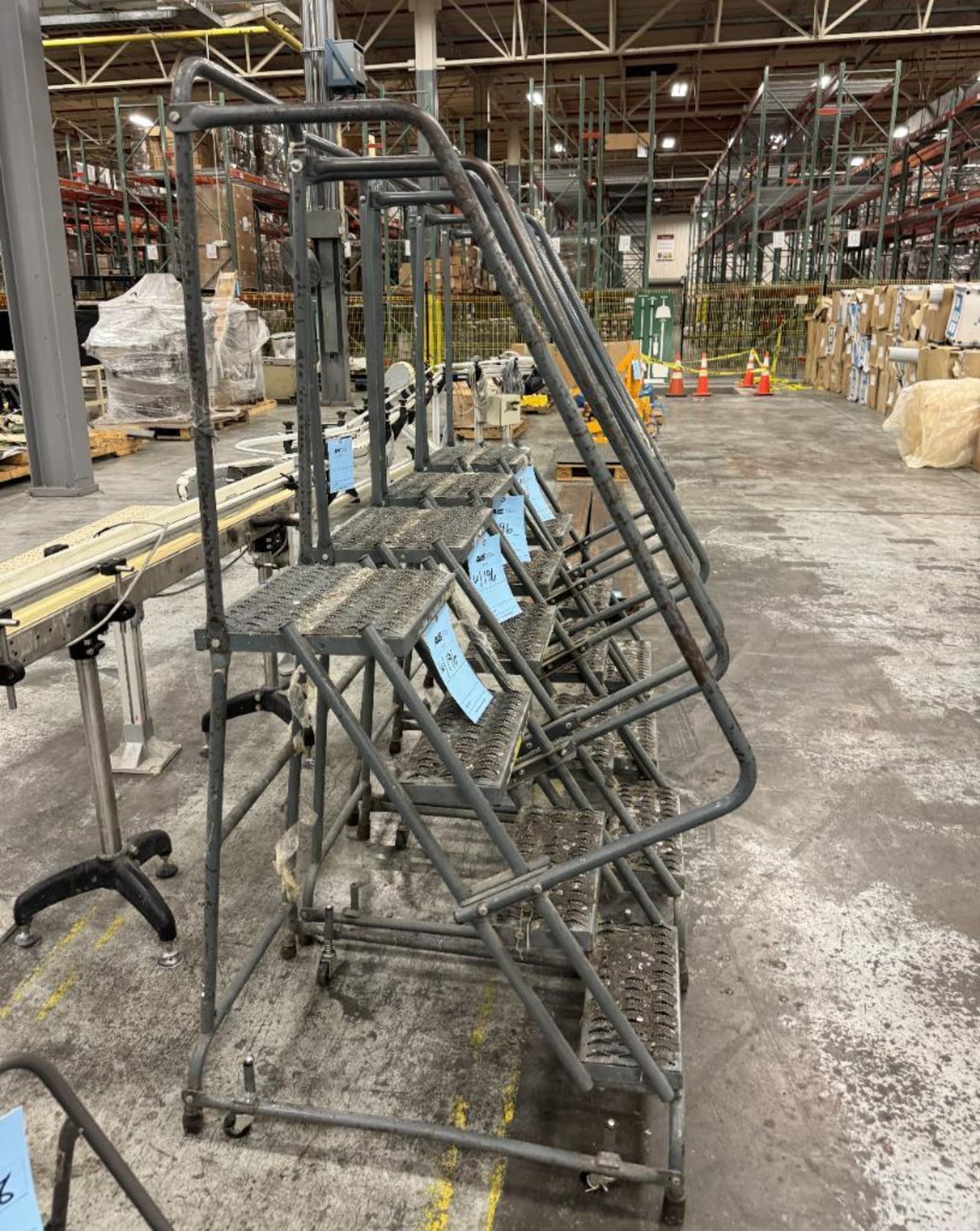 Lot Of (4) Approximate 4' Rolling Step Ladders. - Image 4 of 4
