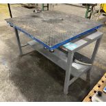 Lot Consisting Of: (1) Prime Scale 48" x 48" Floor Scale with controller, (1) Uline steel work table