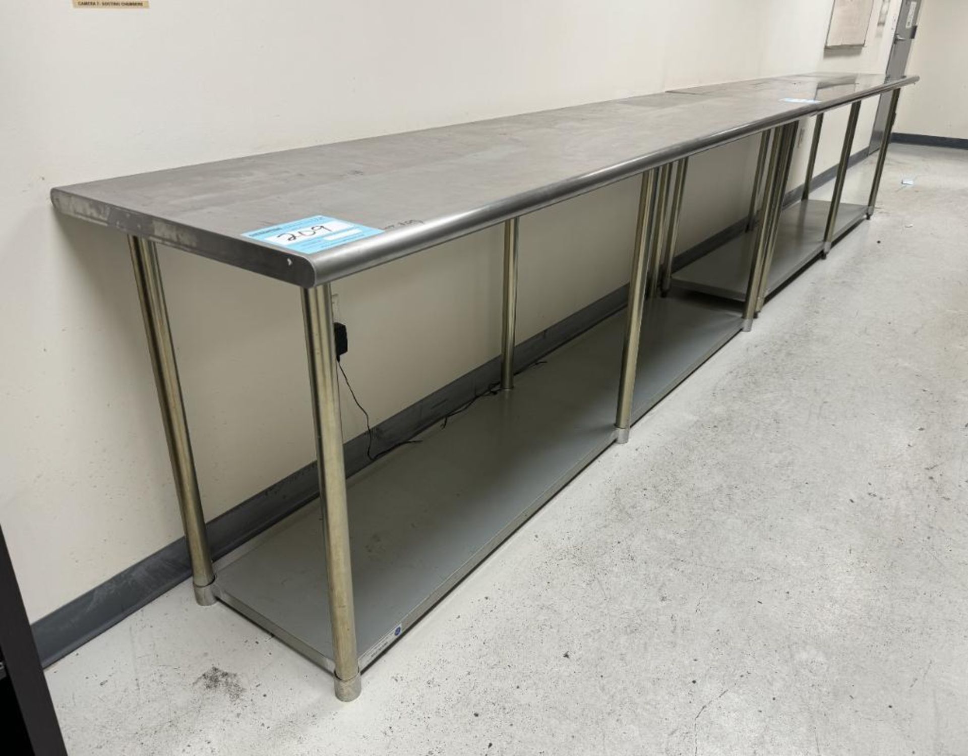 Lot Of (2) Stainless Steel Tables. Approximate 24" x 96".