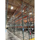 (7) Sections Of 42" Deep Teardrop Pallet Racking. With (9) approximate 19' tall upright, (42) 12' wi