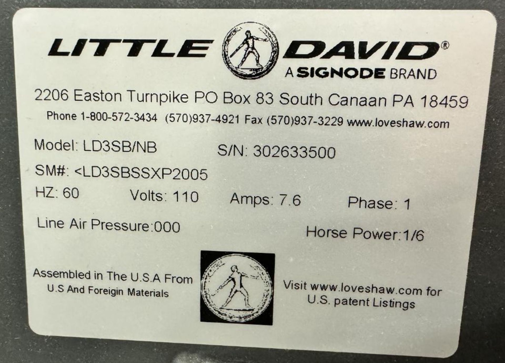 Loveshaw Little David Top & Bottom Case Taper, Model LD3SB/NB, Serial# 302633500. **FROM LOT#3- AVAI - Bild 6 aus 6