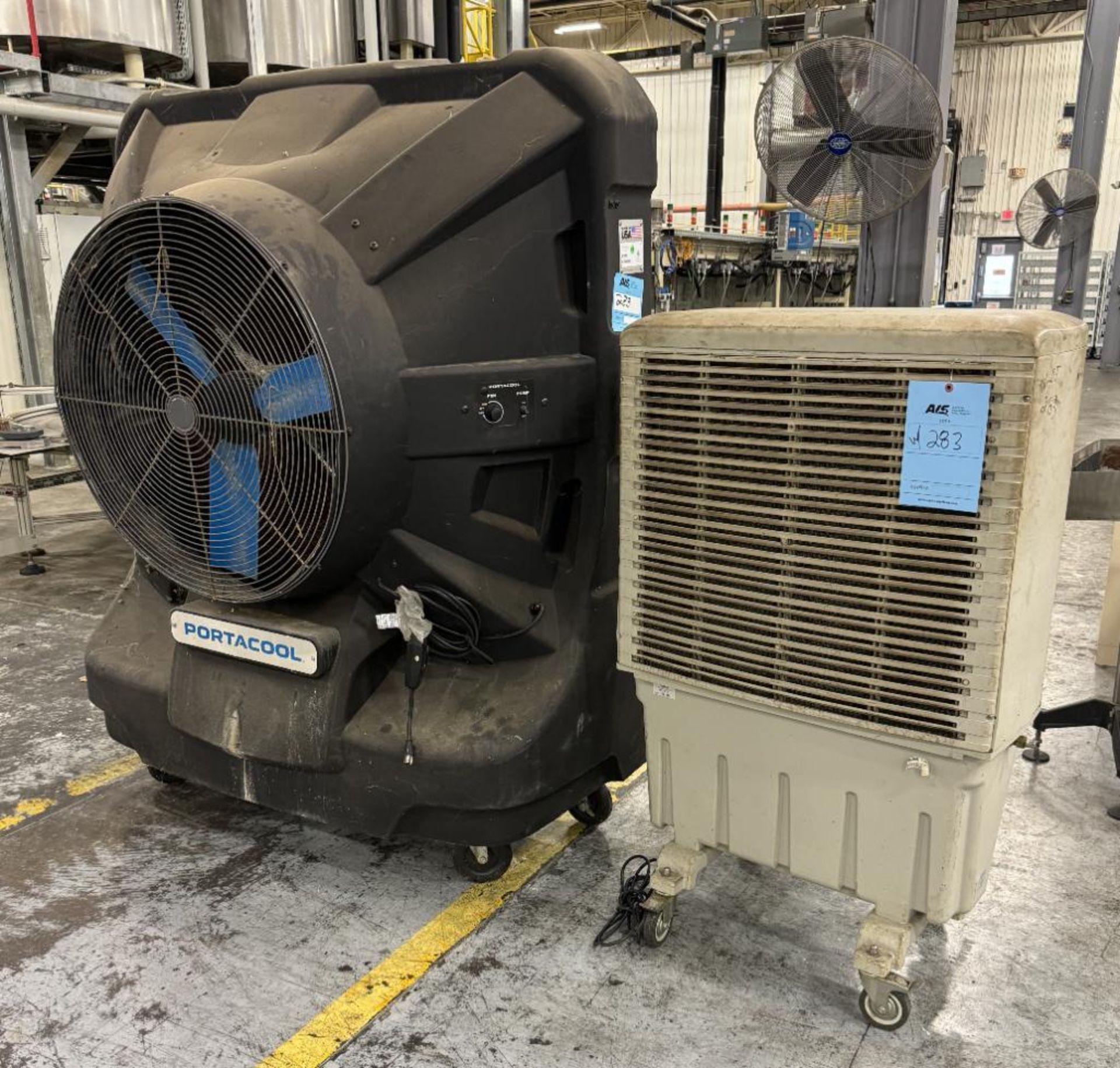 Lot Of (2) Cooling Fans. With (1) Portacool Jetstream 260, (1) Global Industrial.