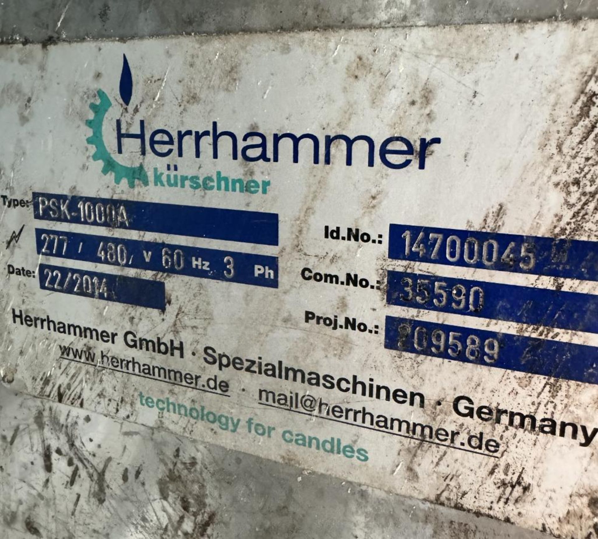 Herrhammer Paraffin Spraying Chamber, Type PSK-1000A, Serial# 14700045, Built 2014. - Image 19 of 34