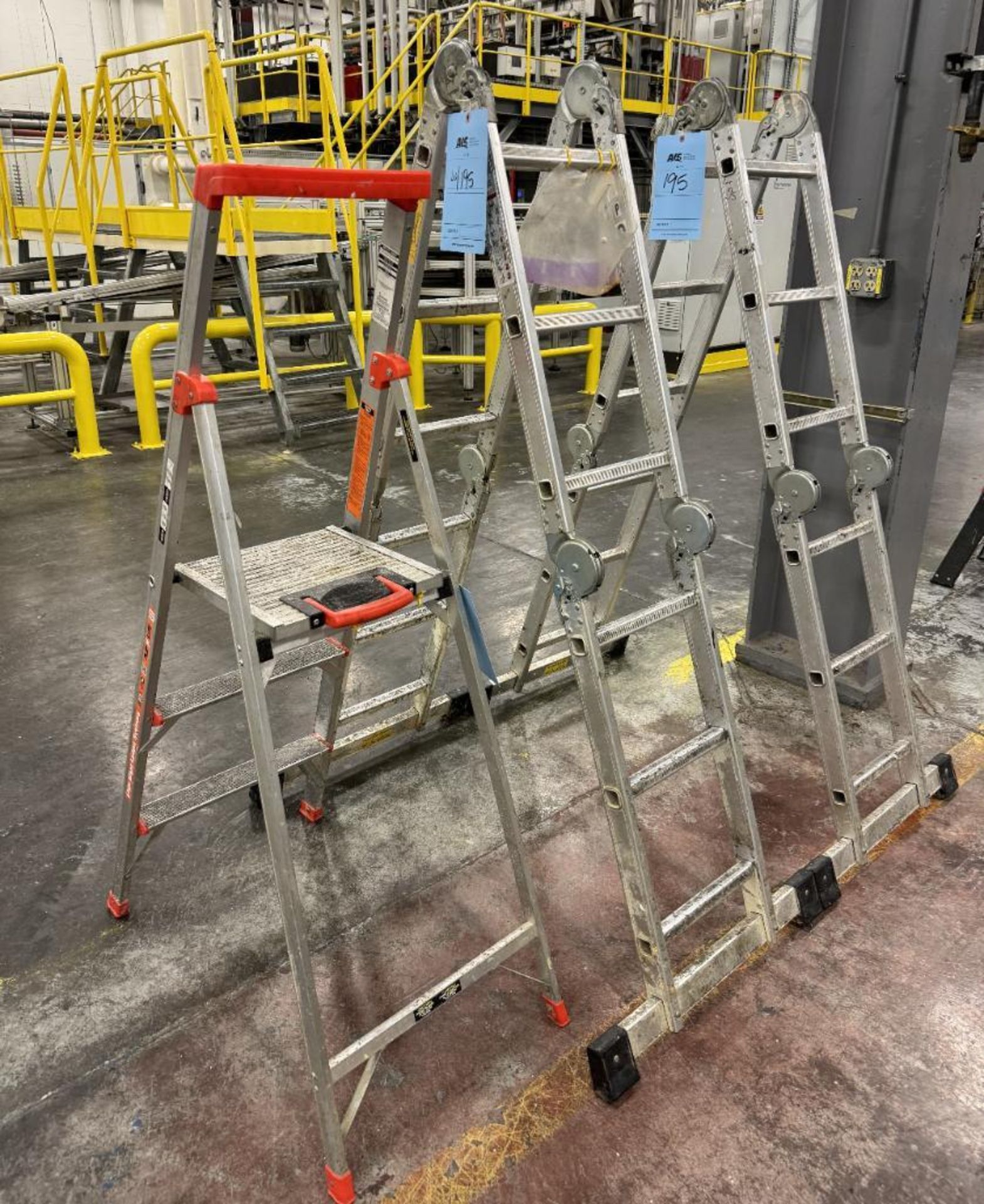 Lot Of (3) Aluminum Ladders. With (2) Multiple Purpose Ladders, (1) Little Giant 300# type 5' Flip-N - Image 4 of 7