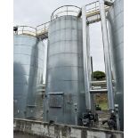 EKO Stal Approximate 60,000 Liter 304 Stainless Steel Tank. Approximate overall 146 x 26' tall. Part