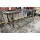 Lot Of (2) Steel Welded Perforated Top Tables, Approximate 36" x 120".