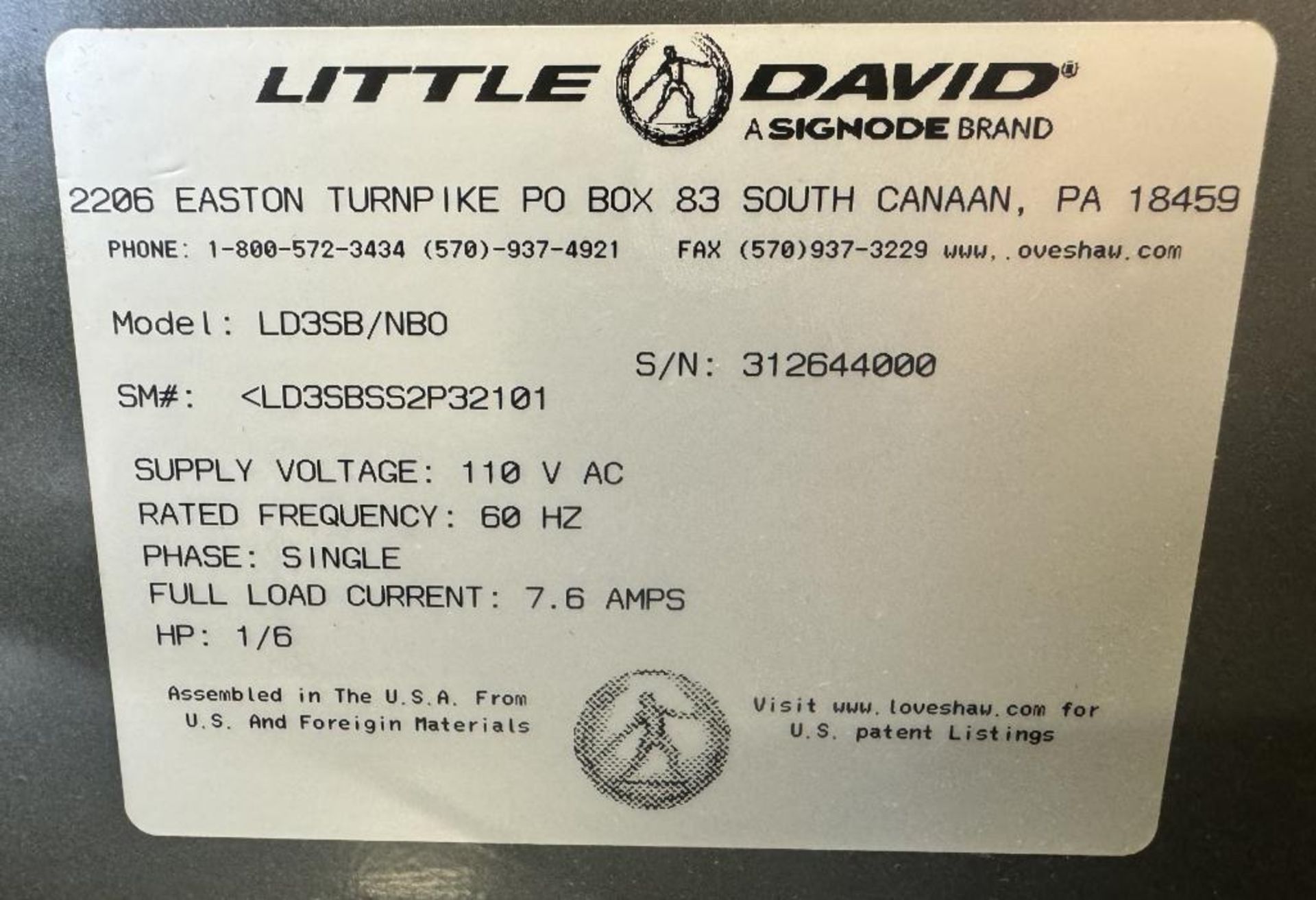 Signode Little David Top & Bottom Case Taper, Model LD3SB/NBO, Serial# 312644000. - Image 5 of 5