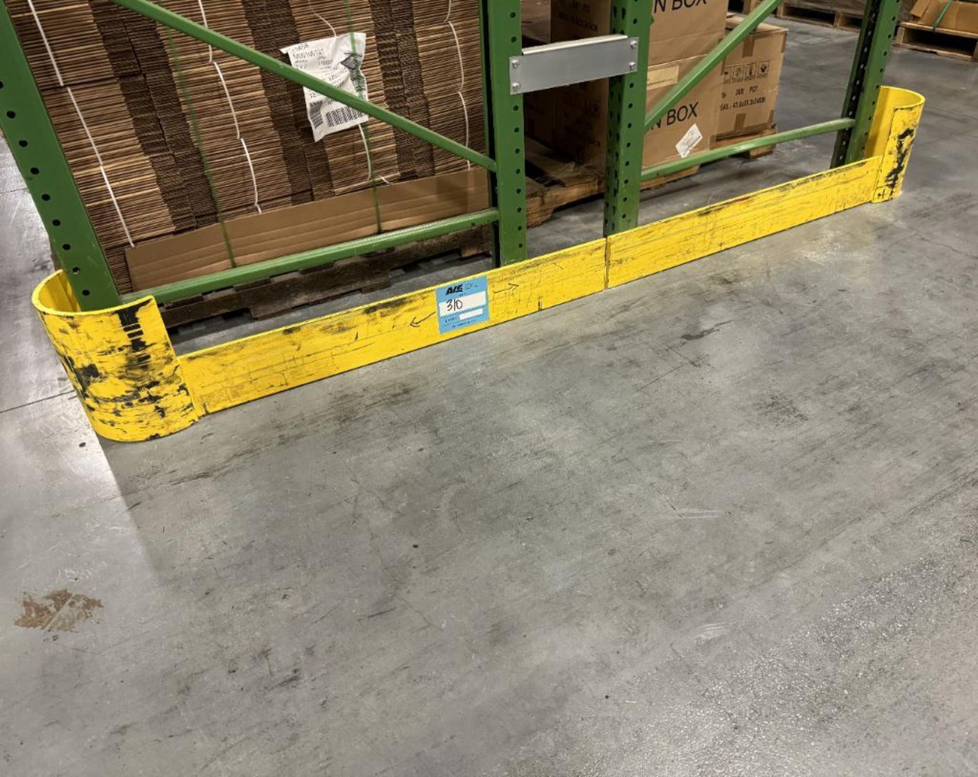 Lot Of Approximate (45) Installed Floor Mounted Pallet Racking Safety Guards.