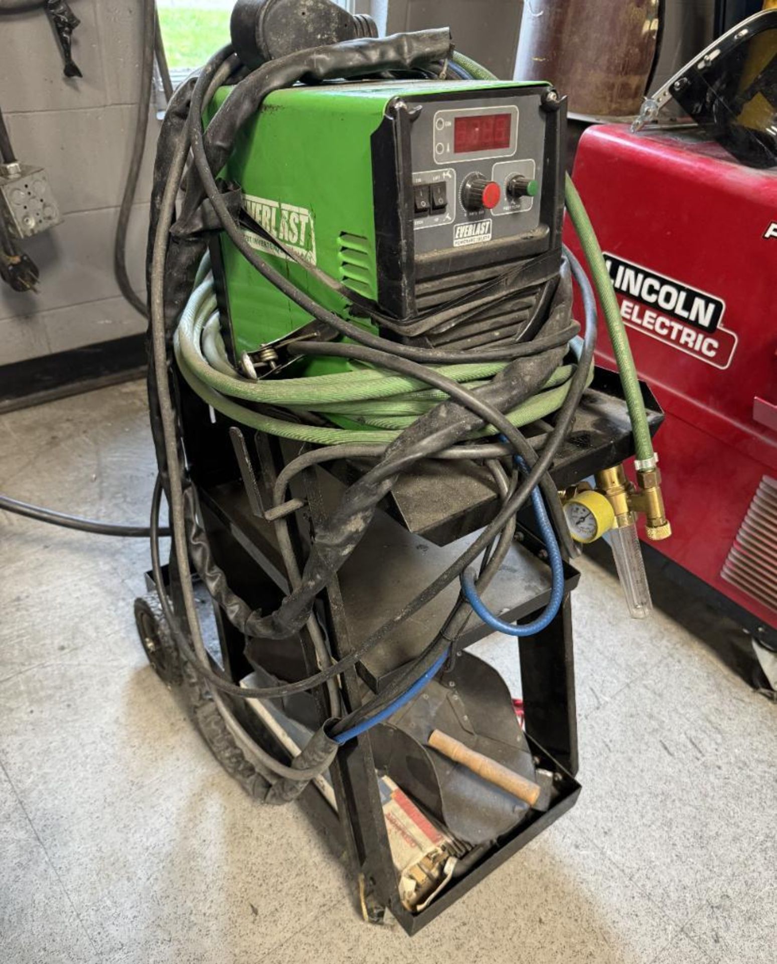 Everlast Powerarc 160 STH DC Tig Welding Machine, Serial# 015900320. With cart. - Image 2 of 5
