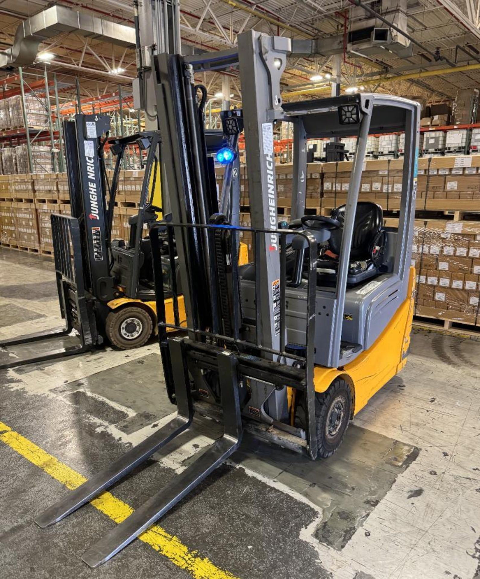 Jungheinrich Approximate 2500 Pound Electric Forklift, Model EFG213, Serial# FN578848. Approximate 9 - Image 4 of 12